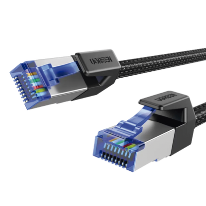 Cable Ethernet Cat8 CLASS F/FTP Redondo con Malla de Nylon 1 Metro (3.28 Pies)