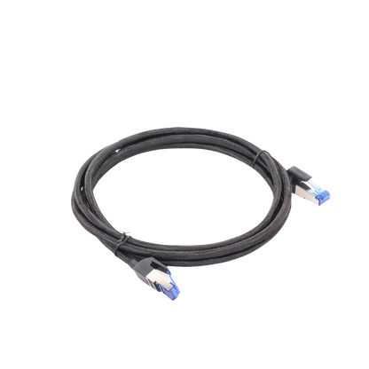 Cable Ethernet Cat8 CLASS F/FTP Redondo con Malla de Nylon 2 Metros (6.56 Pies)