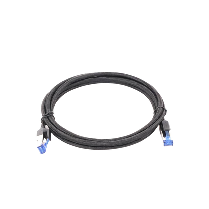 Cable Ethernet Cat8 CLASS F/FTP Redondo con Malla de Nylon 2 Metros (6.56 Pies)
