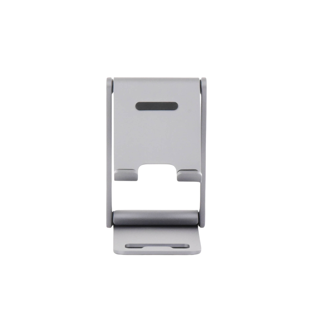Soporte para Teléfono Celular de Aluminio | Angulo Ajustable | Amplia Compatibilidad con dispositivos de 4.7'' a 7.9'' | Antideslizante | Antiarañazos | Plegable | Color Gris.