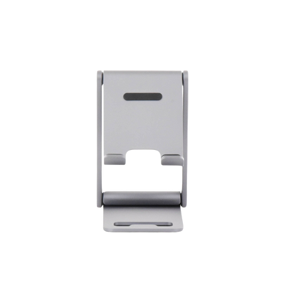 Soporte para Teléfono Celular de Aluminio | Angulo Ajustable | Amplia Compatibilidad con dispositivos de 4.7'' a 7.9'' | Antideslizante | Antiarañazos | Plegable | Color Gris.