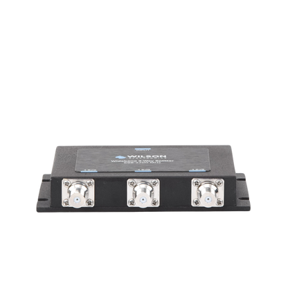 Divisor de potencia de 3 vías para la distribución de señal a tres antenas de servicio | 4.8 dB de pérdida por puerto | Conectores F hembra