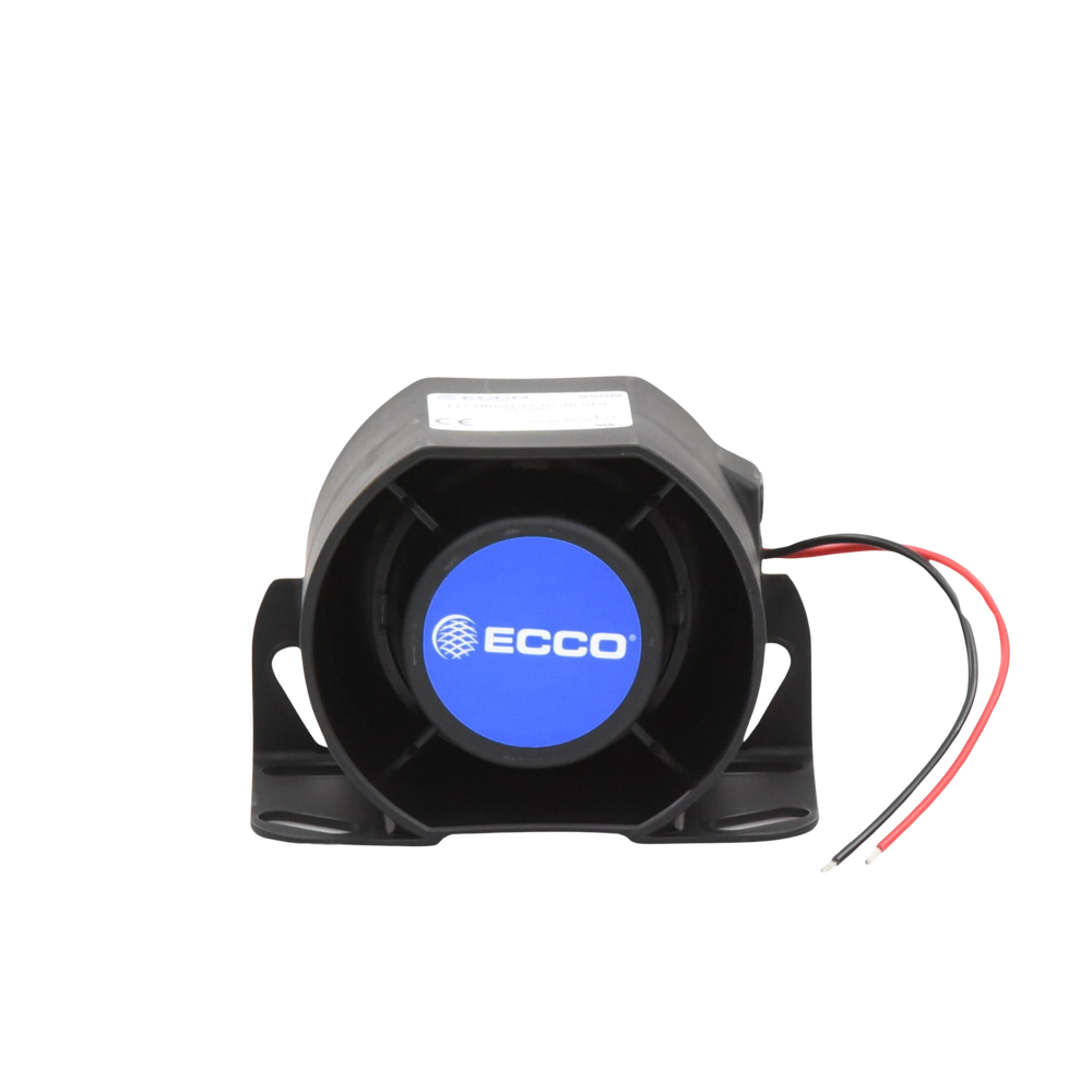 Alarma de reversa vehicular con montaje para superficies, 12-36 Vcc, 112 dBA
