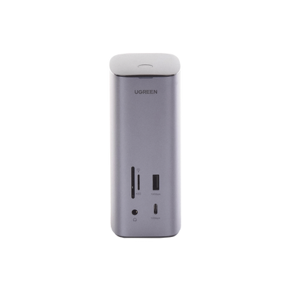 HUB USB-C (Docking Revodok Pro) 12 en 1 | 2 USB-A 3.0 | 1 USB-C PD Carga 100W | 1 USB-A 3.1 | 1 USB-C 3.1 | HDMI 4K | HDMI 8K Ultra HD | Display Port 4K | RJ45 (Gigabit) | Lector Tarjeta SD + Micro SD (TF) | Jack Audio 3.5mm.