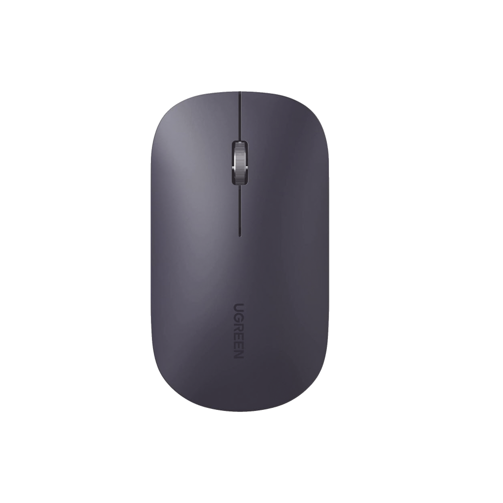 Mouse inalámbrico 2.4 GHz | Ultra Delgado y Silencioso | DPI 1000/1600/2000/4000 (Ajustable)  | Alcance 10m | Scroll de Aluminio | Adaptable a diferentes superficies | Diseño suave al tacto | Contiene Receptor USB | Color Negro.