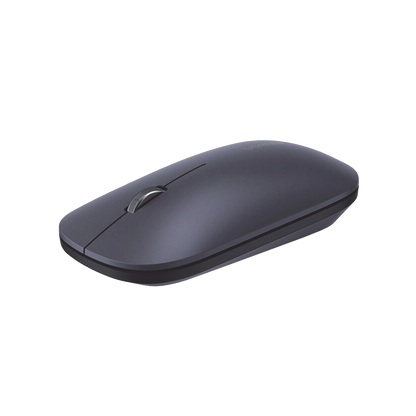 Mouse inalámbrico 2.4 GHz | Ultra Delgado y Silencioso | DPI 1000/1600/2000/4000 (Ajustable)  | Alcance 10m | Scroll de Aluminio | Adaptable a diferentes superficies | Diseño suave al tacto | Contiene Receptor USB | Color Negro.