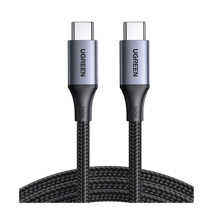 Cable USB-C a USB-C | 2 Metros | Potencia de Carga 240W | 48V/5A | PD3.1 /3.0 | 480 Mbps | Chip E-Market | Carcasa de Aluminio | Nylon Trenzado.