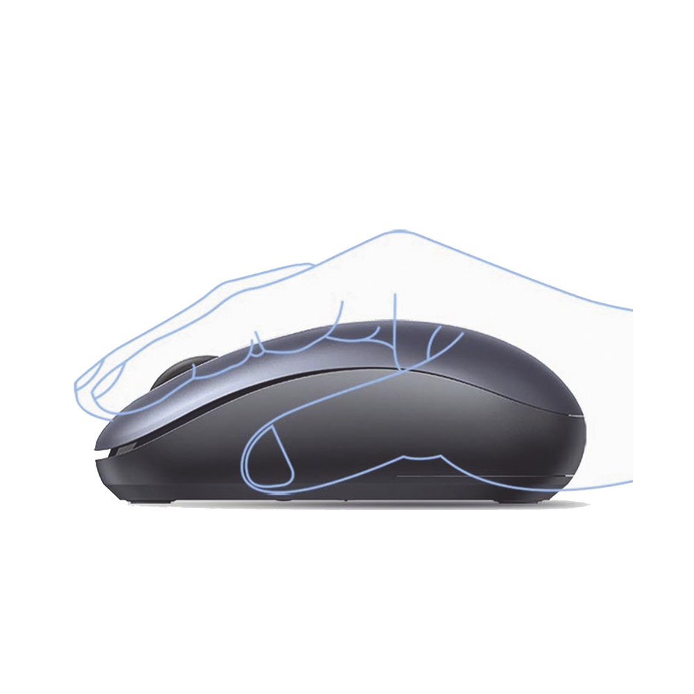 Mouse Inalámbrico 2.4G 800/1200/1600/2400 DPI | Función de 3 botones | Alcance 10m | Silencioso |  Ergonómico | Anti-caída y Anti-interferencias | Batería Alcalina AA incluida  | Midnight Blue.