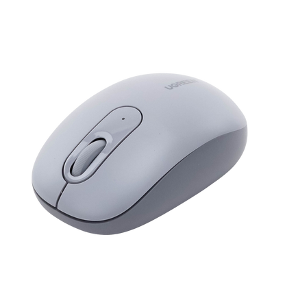 Mouse Inalámbrico 2.4G 800/1200/1600/2400 DPI | Función de 3 botones | Alcance 10m | Silencioso |  Ergonómico | Anti-caída y Anti-interferencias | Batería Alcalina AA incluida  | Color Grey.