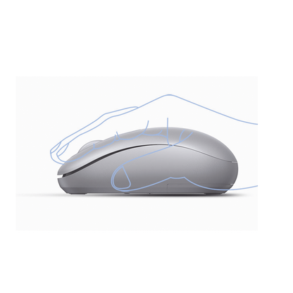 Mouse Inalámbrico 2.4G 800/1200/1600/2400 DPI | Función de 3 botones | Alcance 10m | Silencioso |  Ergonómico | Anti-caída y Anti-interferencias | Batería Alcalina AA incluida  | Color Grey.