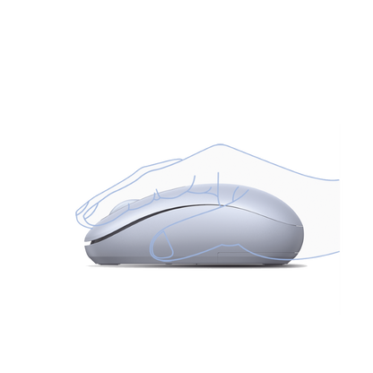 Mouse Inalámbrico 2.4G 800/1200/1600/2400 DPI | Función de 3 botones | Alcance 10m | Silencioso |  Ergonómico | Anti-caída y Anti-interferencias | Batería Alcalina AA incluida  | Color Dusty Blue.