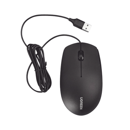 Mouse Óptico USB | Cable USB de 1.5 metros | 3 Botones | 1200DPI | Diseño Ergonómico | Silencioso | Color Negro | Windows / MacOS / Linux / Chrome y otros | También Compatible con  DVR / NVR.