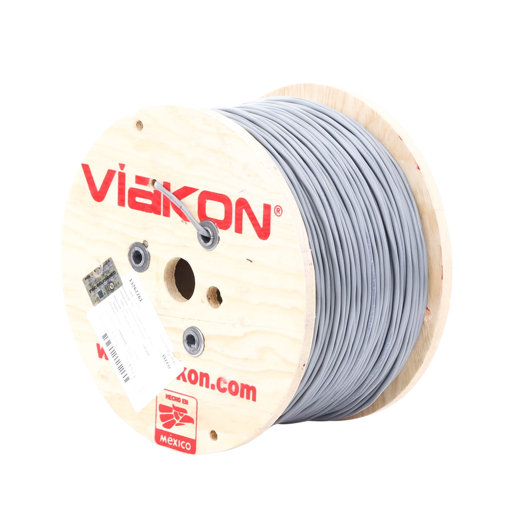 Cable 2 x 18 AWG / Blindado / 305 Metros (1000 Pies) / Riser / UL / Color Gris / Hecho en México