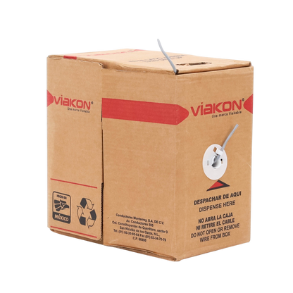 Bobina de 305 Metros (1000 Pies) / Cable de Cobre / 4 X 18 AWG / Tipo Alarmas UL / Para Interior / Color Gris / Para Aplicaciones de Alarmas de Intrusión / Interfonos / TV Porteros / y Multi-Propósito / Hecho en México
