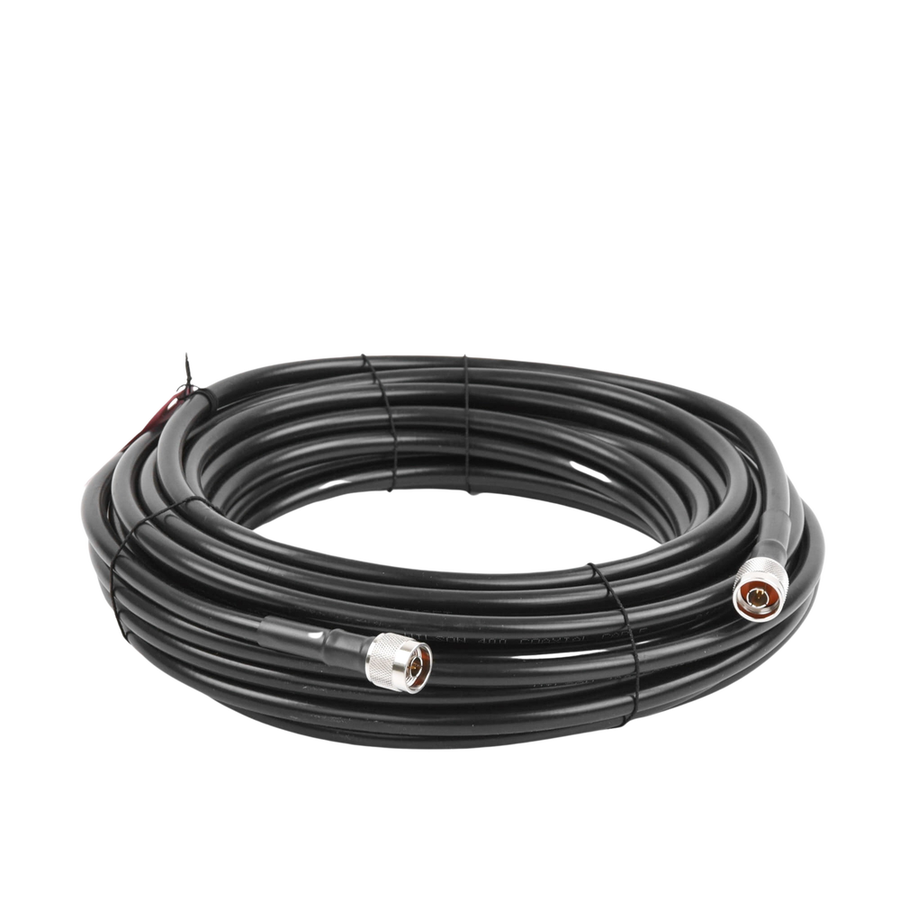 Jumper Coaxial de 50 Ohm con Cable Wilson-400 | Conector N Macho en los Extremos | 15.24 Metros (50 Pies) de Longitud.