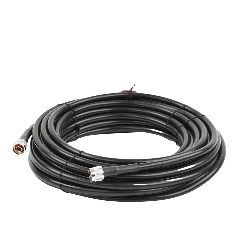 Jumper Coaxial de 50 Ohm con Cable Wilson-400 | Conector N Macho en los Extremos | 15.24 Metros (50 Pies) de Longitud.