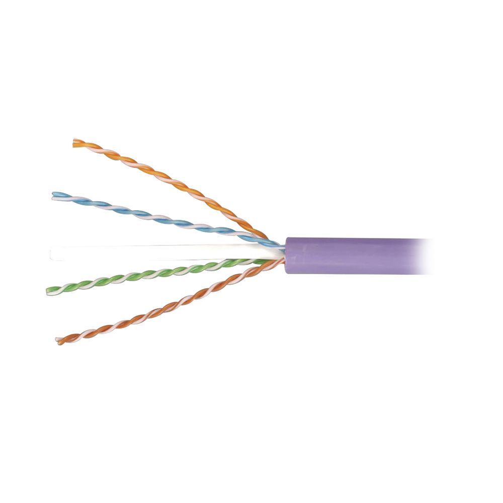 Bobina de Cable Blindado F/UTP de 4 Pares, Z-MAX, Cat6A, Soporte de Aplicaciones 10GBase-T, LS0H (Libre de Gases Toxicos), Color Violeta, 305 Metros (1000 Pies)