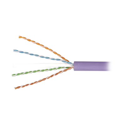 Bobina de Cable Blindado F/UTP de 4 Pares, Z-MAX, Cat6A, Soporte de Aplicaciones 10GBase-T, LS0H (Libre de Gases Toxicos), Color Violeta, 305 Metros (1000 Pies)