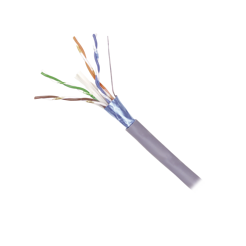 Bobina de Cable Blindado F/UTP de 4 Pares, Z-MAX, Cat6A, Soporte de Aplicaciones 10GBase-T, CM, Color Gris, 305 Metros (1000 Pies)
