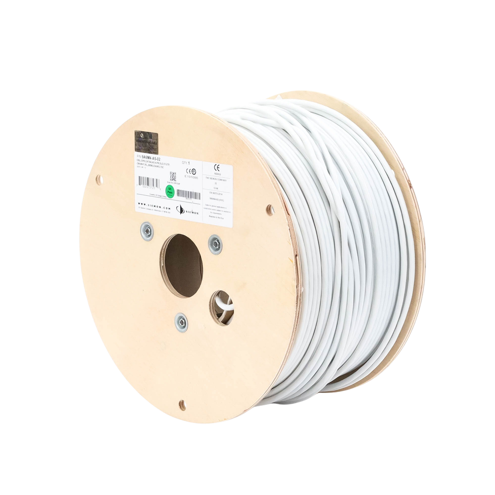Bobina de Cable Blindado F/UTP de 4 Pares, Z-MAX, Cat6A, Soporte de Aplicaciones 10GBase-T, CM, Color Blanco, 305 Metros (1000 Pies)