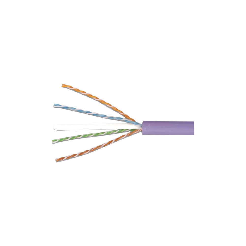 Bobina de Cable UTP Reelex, de 4 Pares, Alto Desempeño Cat6, LS0H (Bajo Humo, Cero Halógenos), Color Violeta, 23 AWG, 305 Metros (1000 Pies)