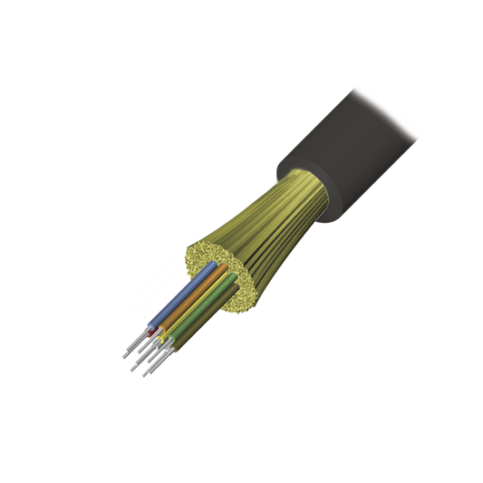 Cable de Fibra Óptica de 4 Hilos, Interior/Exterior, Loose Tube, No Conductiva (Dieléctrica), LS0H, Monomodo OS1/OS2 9/125, 1 Metro (3.28 Pies)