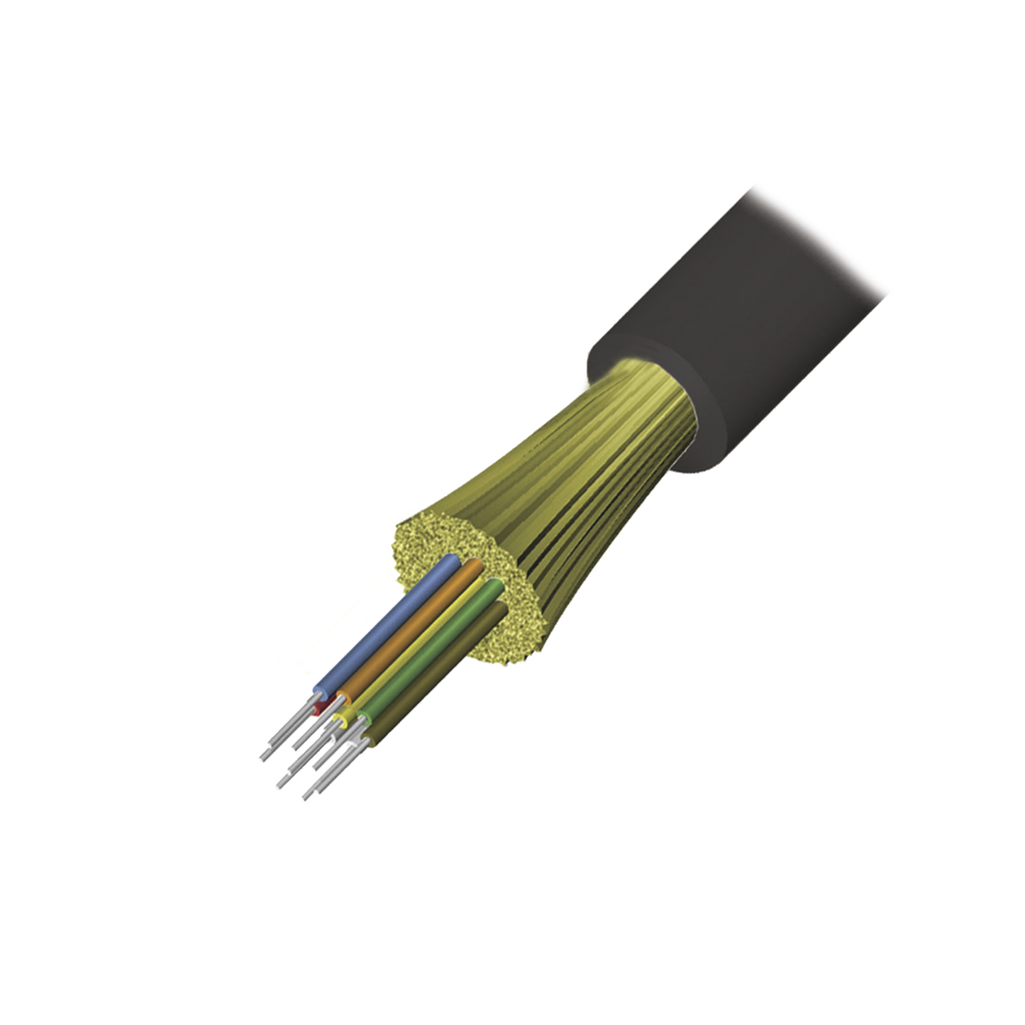 Cable de Fibra Óptica de 6 Hilos, Interior/Exterior, Loose Tube, No Conductiva (Dieléctrica), LS0H, Monomodo OS1/OS2 9/125, 1 Metro (3.28 Pies)