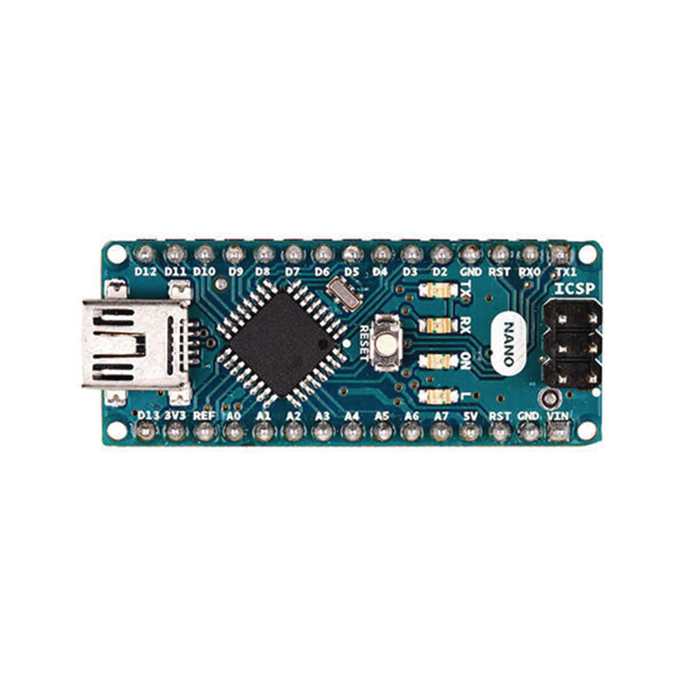Microcontrolador Arduino Nano / ATmega328 16 MHz / 20 Digital I/O + 8 Analógico / Mini-USB / Compatible IDE Arduino / Breadboard-Friendly / Maker Projects