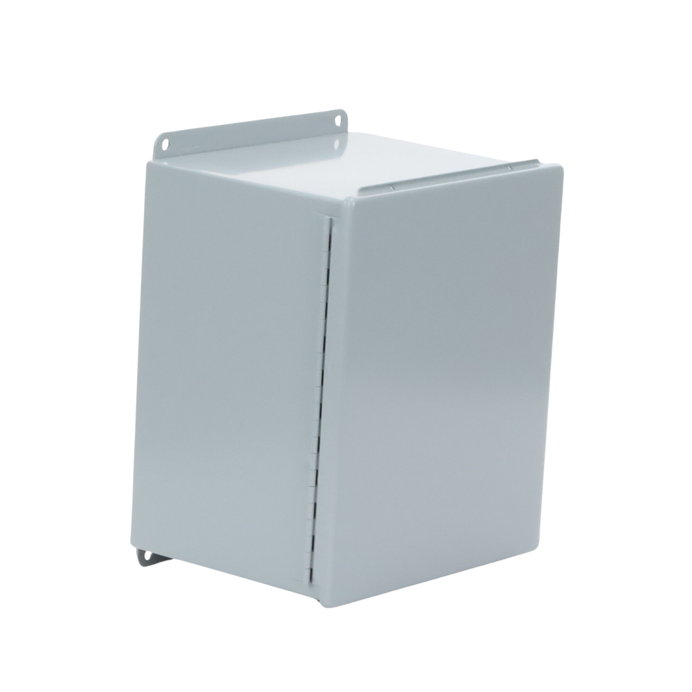 Gabinete de Bisagra Continua NEMA 12; IP66 de Uso en Intemperie, 305 x 254 x 203 mm, De Acero, Color Gris