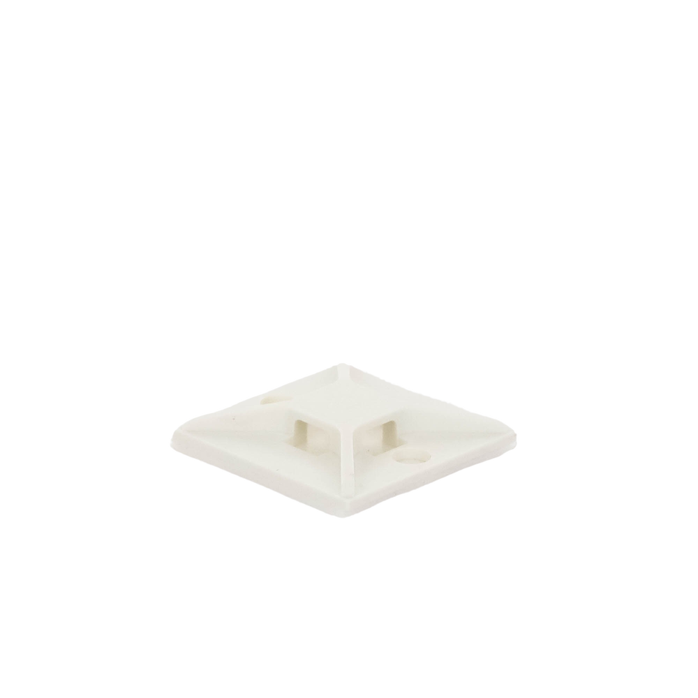Montaje-Sujetador Para Cable de 4 Vías, con Adhesivo, 25.4 x 25.4mm (1in x 1in), Color Blanco, Uso en Interior, 1 pieza
