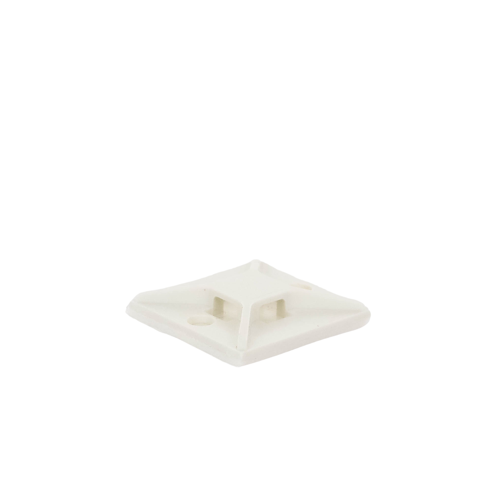 Montaje-Sujetador Para Cable de 4 Vías, con Adhesivo, 25.4 x 25.4mm (1in x 1in), Color Blanco, Uso en Interior, 1 pieza
