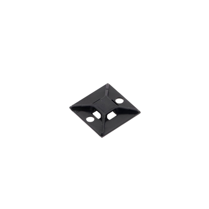 Montaje-Sujetador Para Cable de 4 vías, con Adhesivo Acrilico, 25.4 x 25.4mm (1in x 1in), Color Negro, Uso en Exterior, 1 pieza