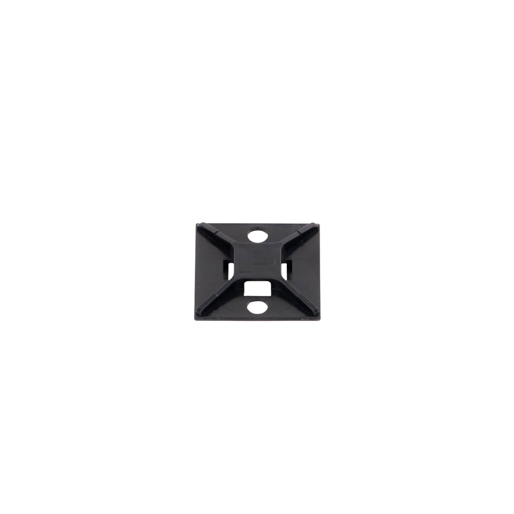 Montaje-Sujetador Para Cable de 4 vías, con Adhesivo Acrilico, 25.4 x 25.4mm (1in x 1in), Color Negro, Uso en Exterior, 1 pieza