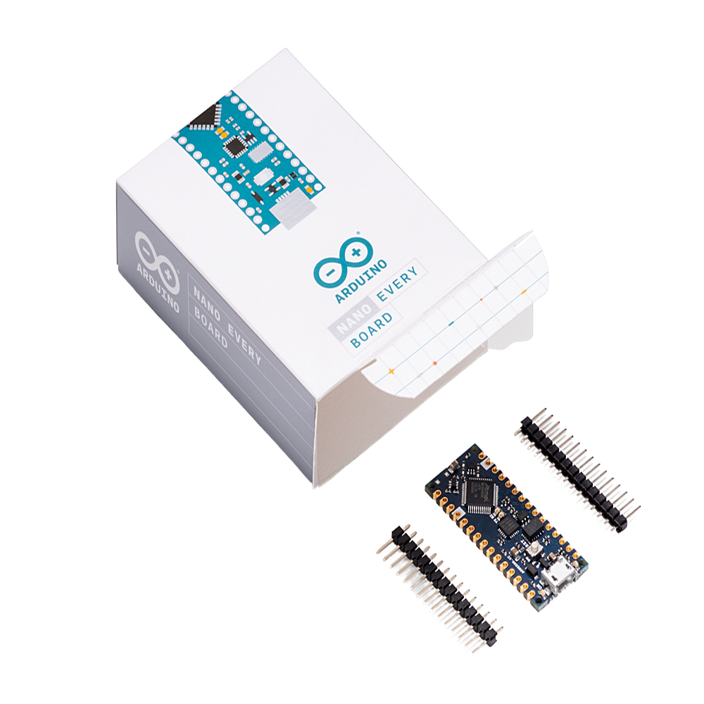 Placa de Desarrollo Arduino® Nano Every / Microcontrolador ATmega4809 AVR 20 MHz / USB-Serial Bridge ATSAMD11D14A / 48 KB Flash / 6 KB SRAM / Compatible 5V / Montaje DIP o SMT