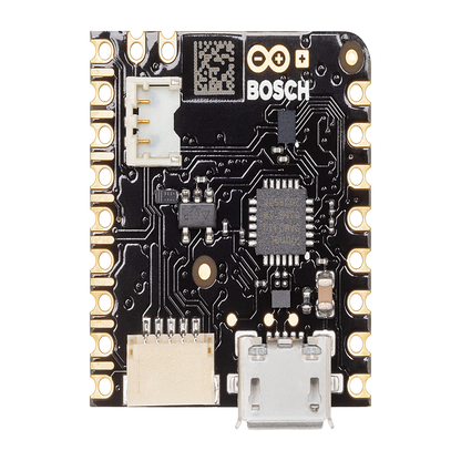 Placa de Desarrollo IoT / Arduino Nicla Sense ME / 4 Sensores Bosch Industrial / Bluetooth 5.0 / nRF52832 Cortex-M4F 64MHz / 512KB Flash + 2MB Externa / BHI260AP IMU 6 Ejes / BME688 Gas VOC / BMP390 Presión / BMM150 Magnetómetro