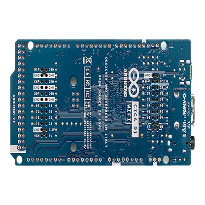 Placa de Desarrollo Arduino® GIGA R1 WiFi / Microcontrolador STM32H747 Dual-Core / 76 I/O Digitales / 14 Entradas Analógicas / Wi-Fi® y Bluetooth® Integrados / 16 MB Flash + 8 MB SDRAM / Compatibilidad Mega 2560