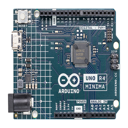 Placa Desarrollo Arduino UNO R4 Minima / Microcontrolador Renesas RA4M1 32-bit Cortex-M4 / 48 MHz / 256 kB Flash / 32 kB SRAM / 14 Digital I/O / 6 Analog Inputs / USB-C / Compatible con Shields UNO
