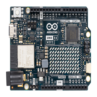 Placa de Desarrollo Arduino UNO R4 WiFi / Microcontrolador 32-bit RA4M1 Arm Cortex-M4 48 MHz / ESP32-S3 WiFi 4 y Bluetooth 5 / 256 kB Flash + 32 kB SRAM / Matriz LED 12x8 / DAC 12-bit / Compatibilidad Shields UNO
