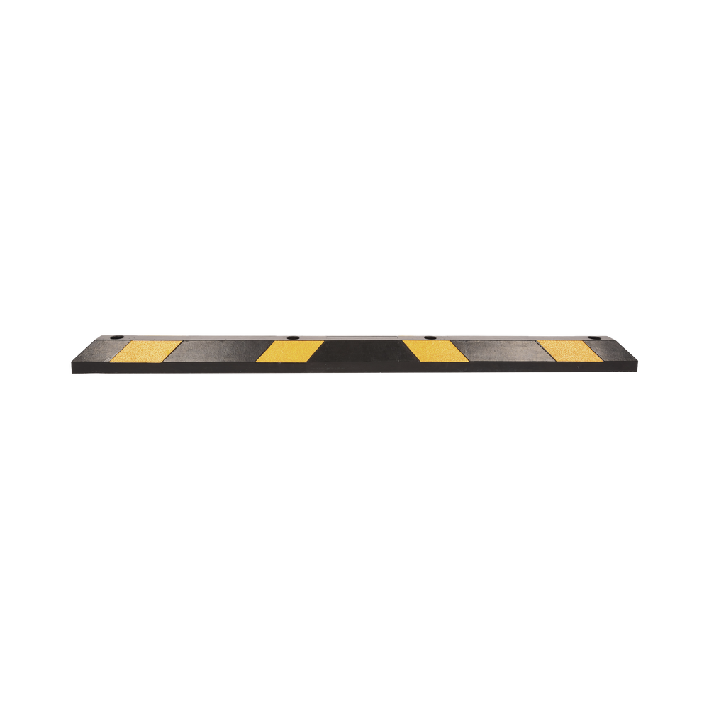 Tope Vehicular P / Estacionamiento / 183cm / Color Negro-Amarillo / 8 Franjas Reflejantes.