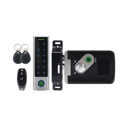 Kit de Cerradura Inteligente / Incluye Teclado y Control Remoto / Soporta Huella, Tarjeta y Contraseña / Teclado Metálico IP65