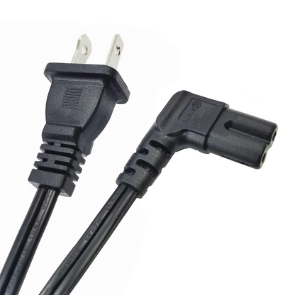 Cable de Alimentación Eléctrica para 120-240 Vca / 1 Metro (3.28 Pies) / 2 Clavijas Tipo Americano / Conector en Forma Tipo L