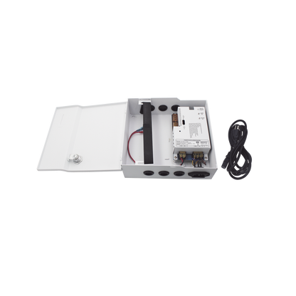 Fuente de Poder / 1 Salida 11-15 Vcc /  5 A / Temporizador Integrado / Con Capacidad de Batería de Respaldo / Requiere Batería / Aplicaciones en sistemas de control de Acceso