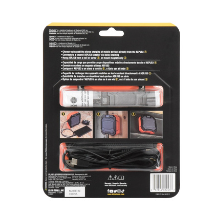 Bocina Portátil BLUETOOTH® con Imán y Gancho para Colgarse. Permite Altavoz Manos Libres con Micrófono Incorporado.