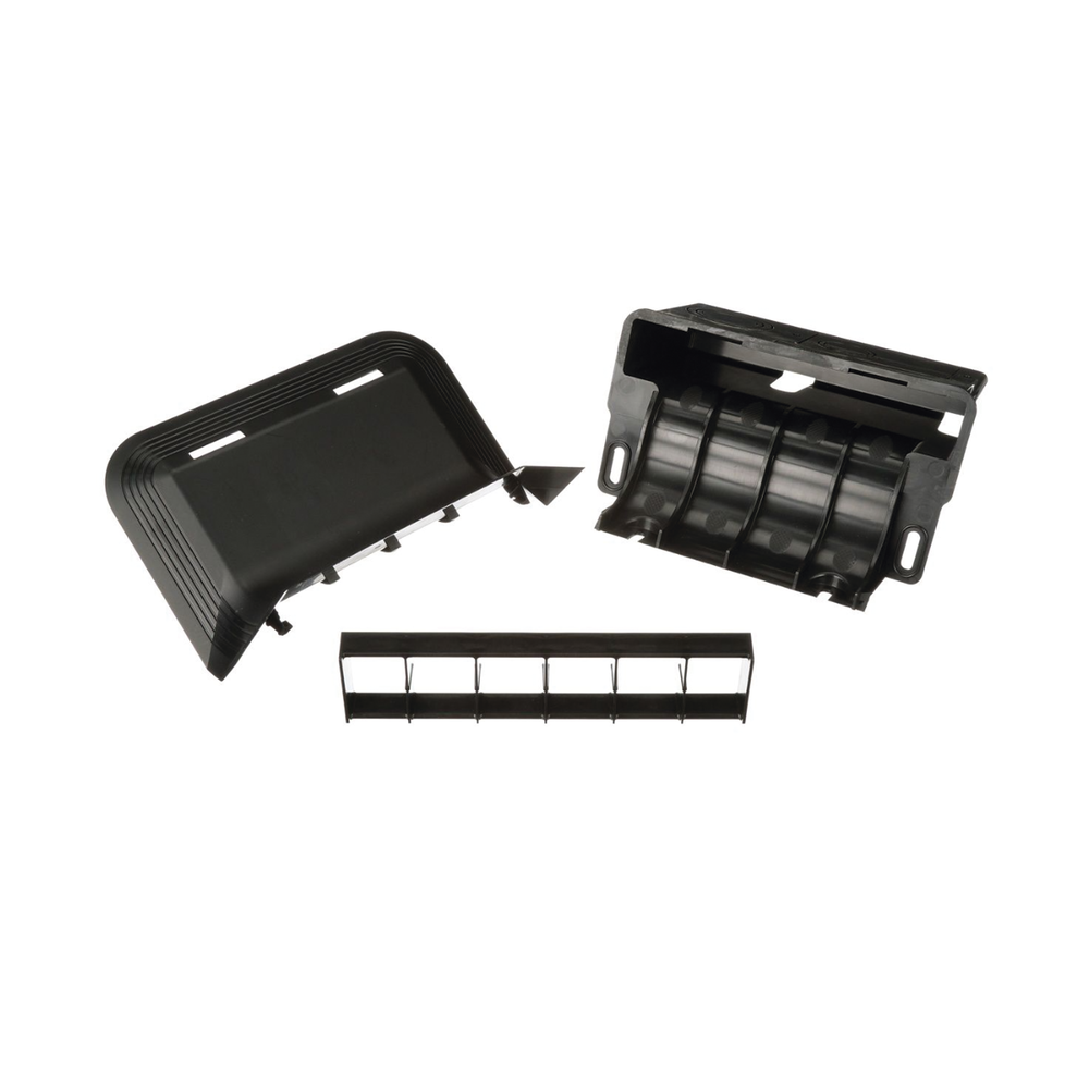 Accesorio de Conexión a Pared, Para Uso con Canaleta de Piso AFR4BCBL6, Material PVC Rígido, Color Negro