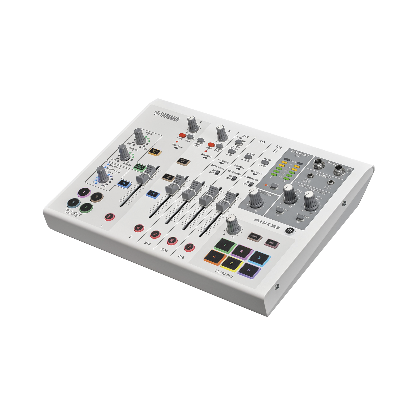 Mezcladora de Audio para Live Streaming | 2 entradas de Mic | Phantom Power | Efectos para voz | Conexión USB a PC