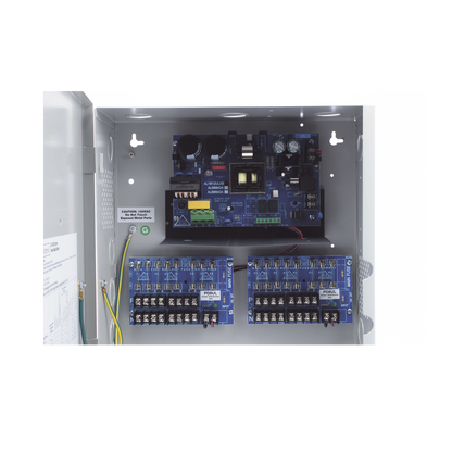 12 Vcc @ 10 A / Fuente tipo control / 16 salidas / capacidad de baterías de respaldo / Requiere batería.