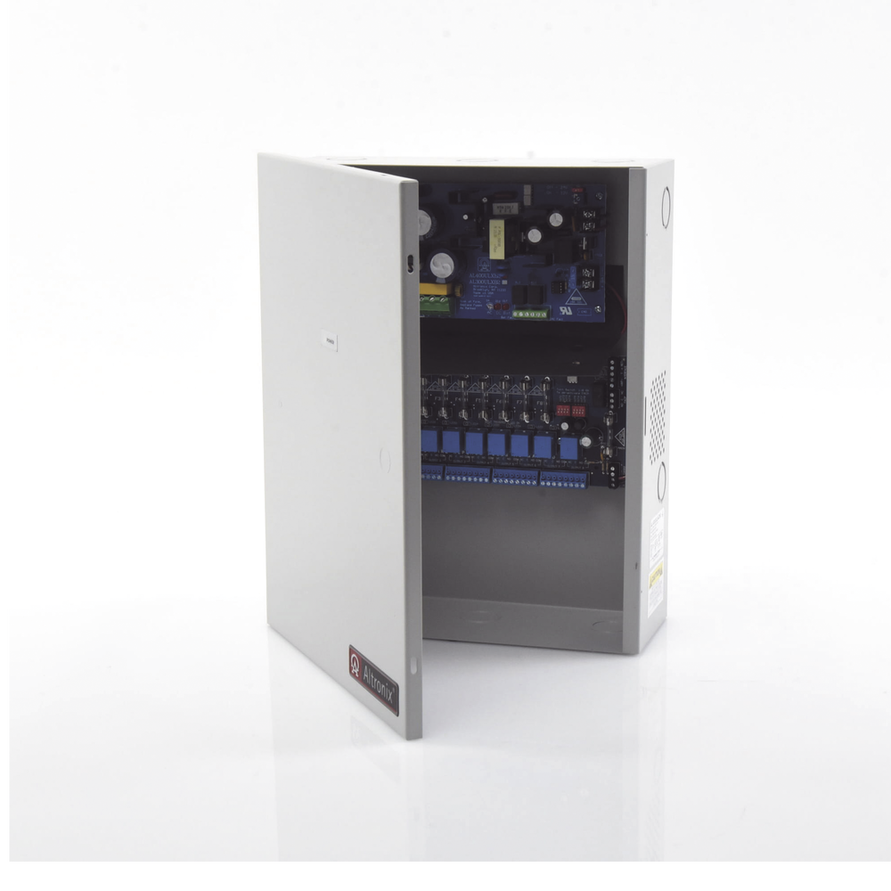 Fuente de Poder con Respaldo, 12 o 24 Vcc, 4 A, 48 W, 8 Salidas, Para Control de Acceso, Entrada 115 Vca