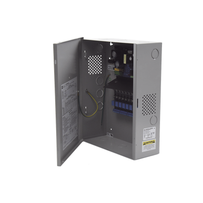 Fuente de Poder con Respaldo, 12 o 24 Vcc, 4 A, 48 W, 8 Salidas, Para Control de Acceso, Entrada 115 Vca