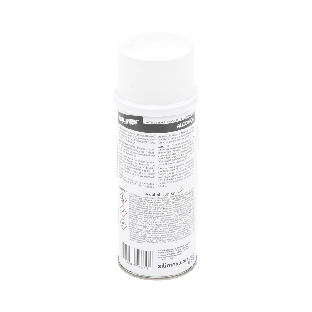 Alcohol Isopropilico en Aerosol para limpieza de equipos de vídeo, fibra óptica, cómputo, y equipo telefónico 250 ml