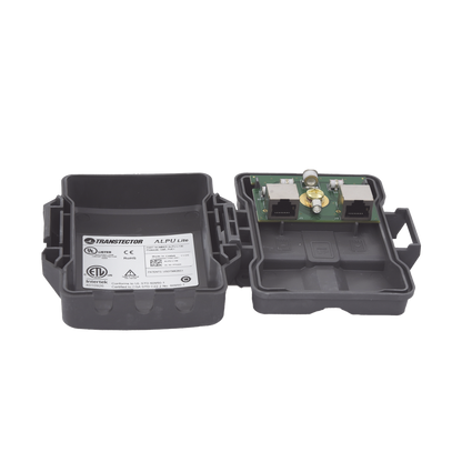 Protector PoE Exterior Gigabit / Tubo de Descarga de Gas GDT / 51W PoE+ / RJ45 Blindado / IP23 / Enlaces Inalámbricos